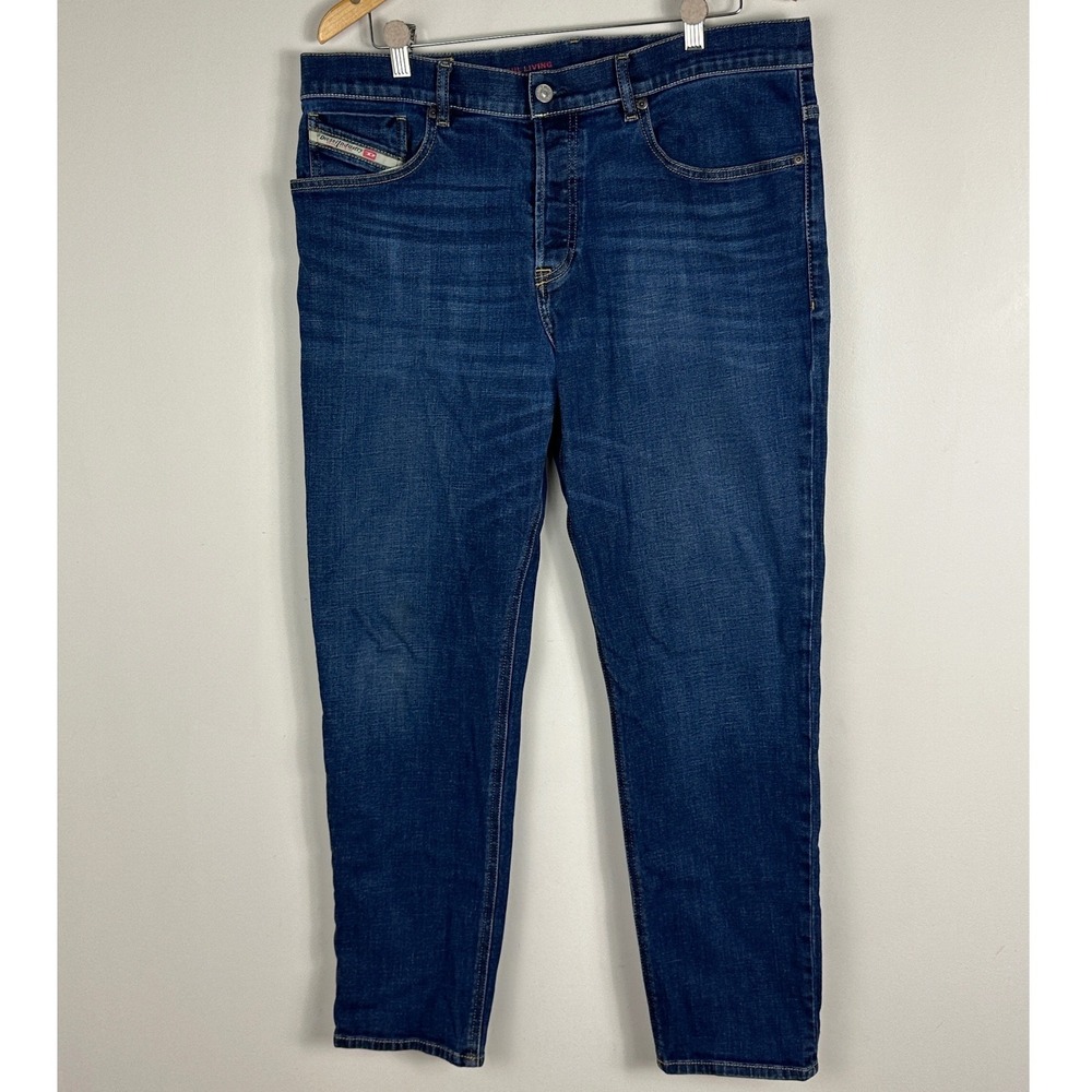 Diesel Mens Jeans Size 36 D-Fining Dark Blue Tapered Stretch Denim 09b90 Button